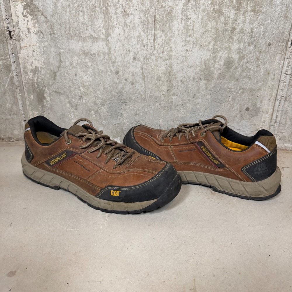 Caterpillar Streamline Composite Toe Work Shoes Mens 13 Brown Leather P90838